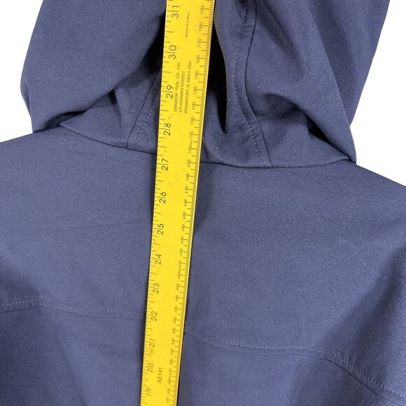 Tommy Hilfiger Mens M Womens L Navy Blue Zipper Hooded Jacket Logo Lined Preppy - Picture 11 of 16